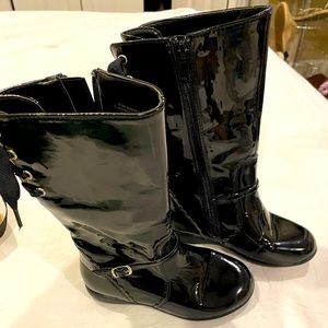 COPY - Black patent leather knee High boots!